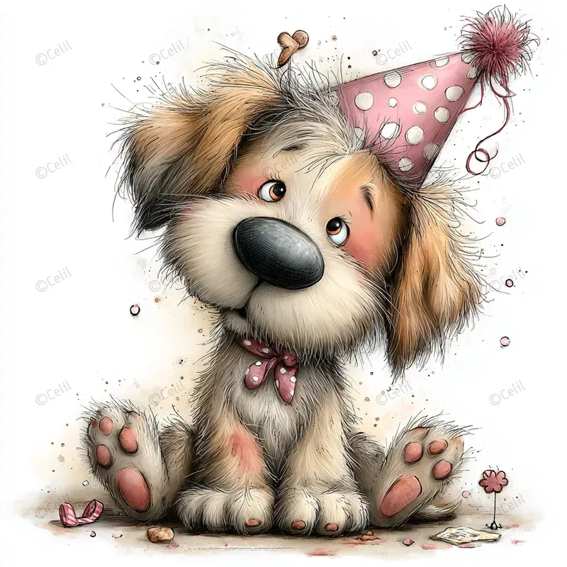 Whimsical Birthday Card Art Style