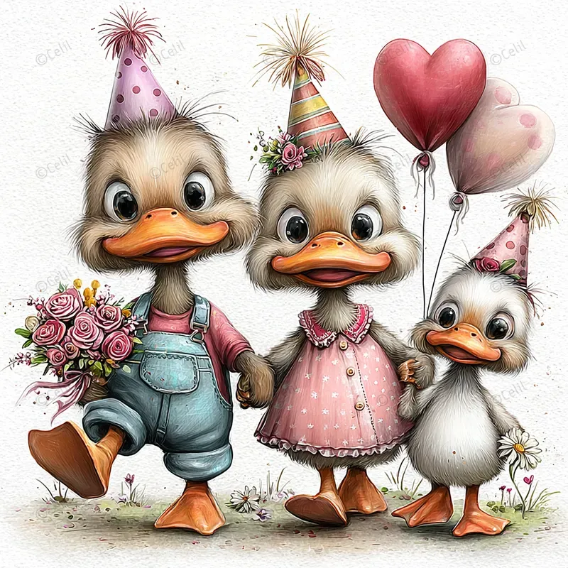 Whimsical Birthday Card Art Style