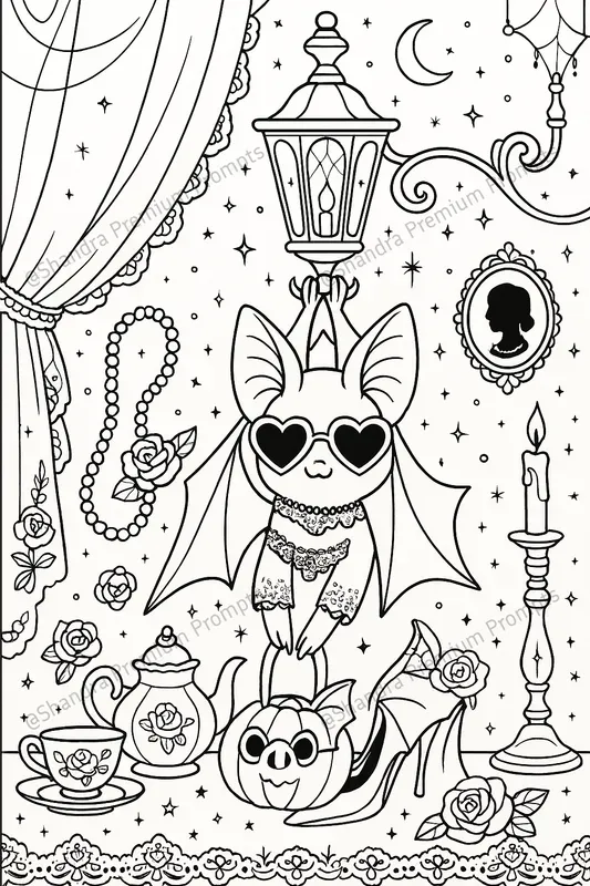 Coquette Halloween Coloring Book Pages