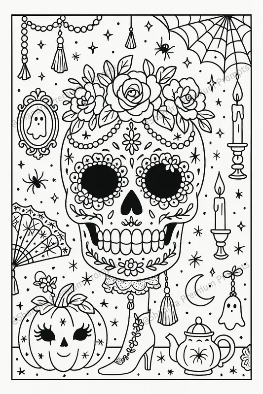 Coquette Halloween Coloring Book Pages