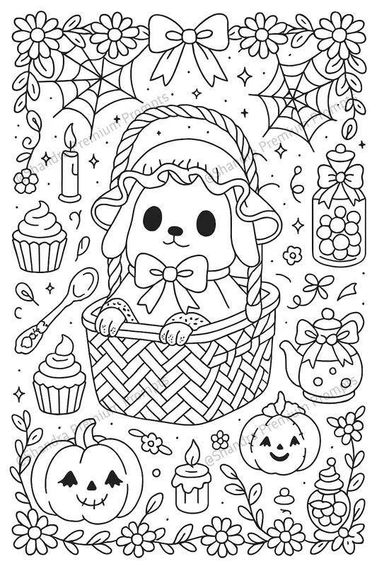 Coquette Halloween Coloring Book Pages