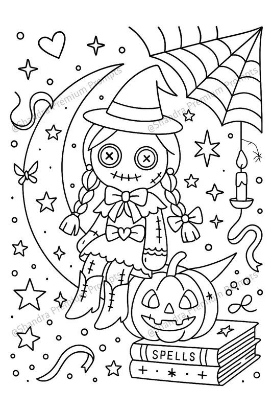 Coquette Halloween Coloring Book Pages