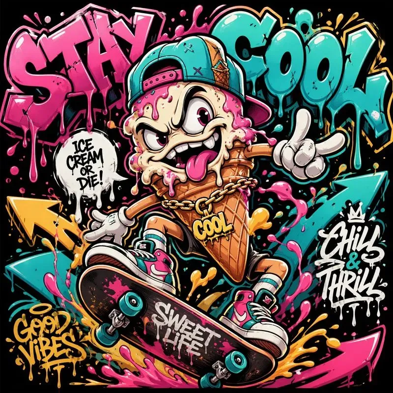 Urban Graffiti Mascot Streetwear Designs