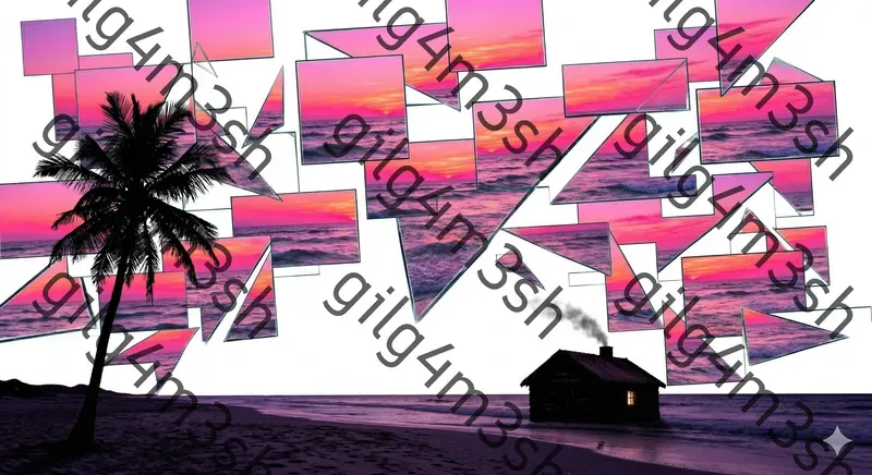 Surreal Glitch Sky Landscapes