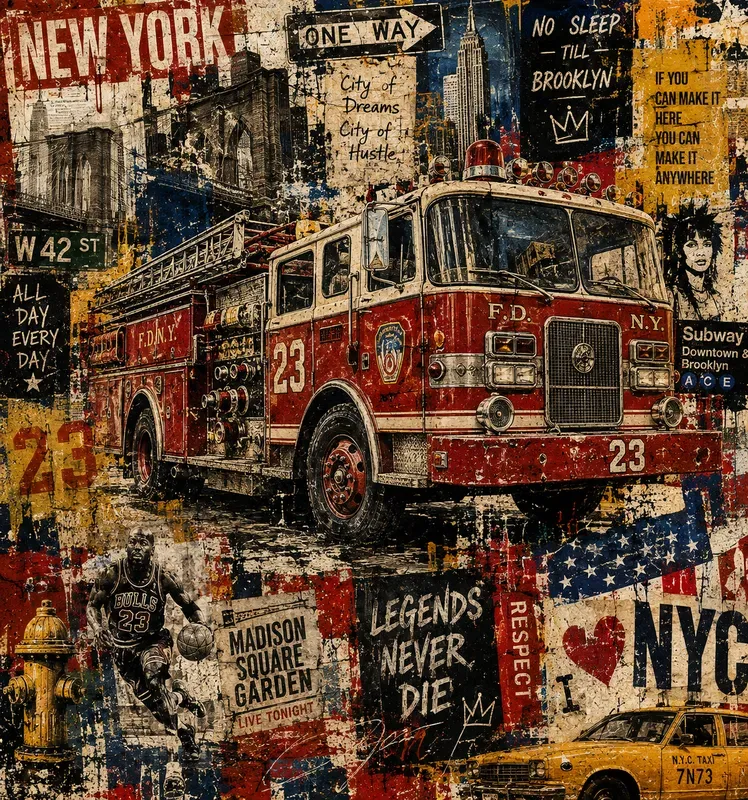 Urban Americana Mixedmedia Collages