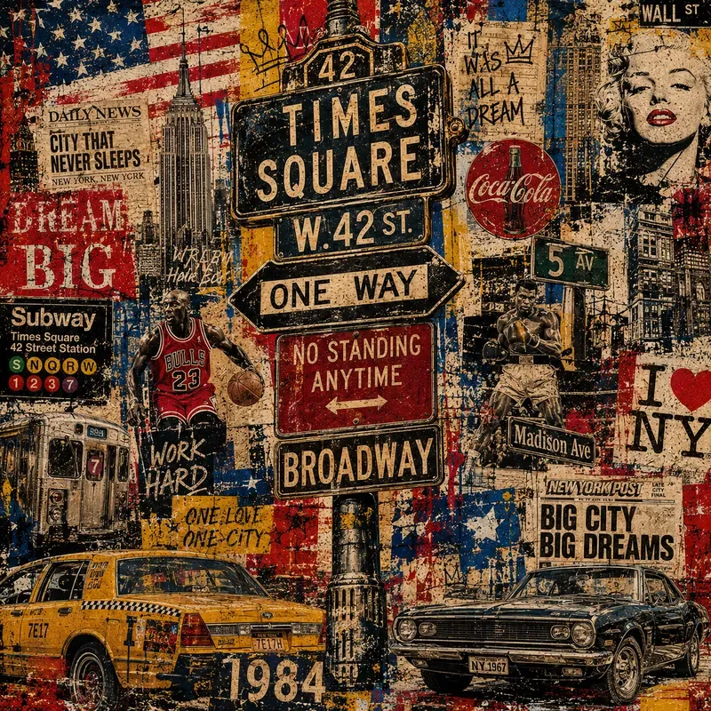 Urban Americana Mixedmedia Collages