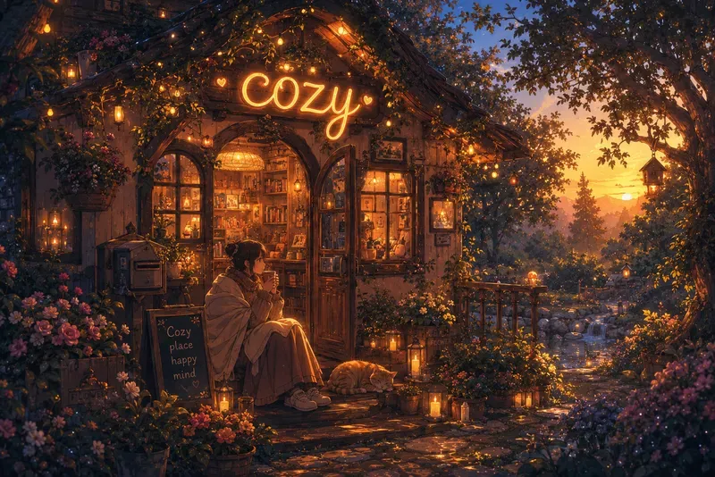 Cozy Anime Name Text Scenes