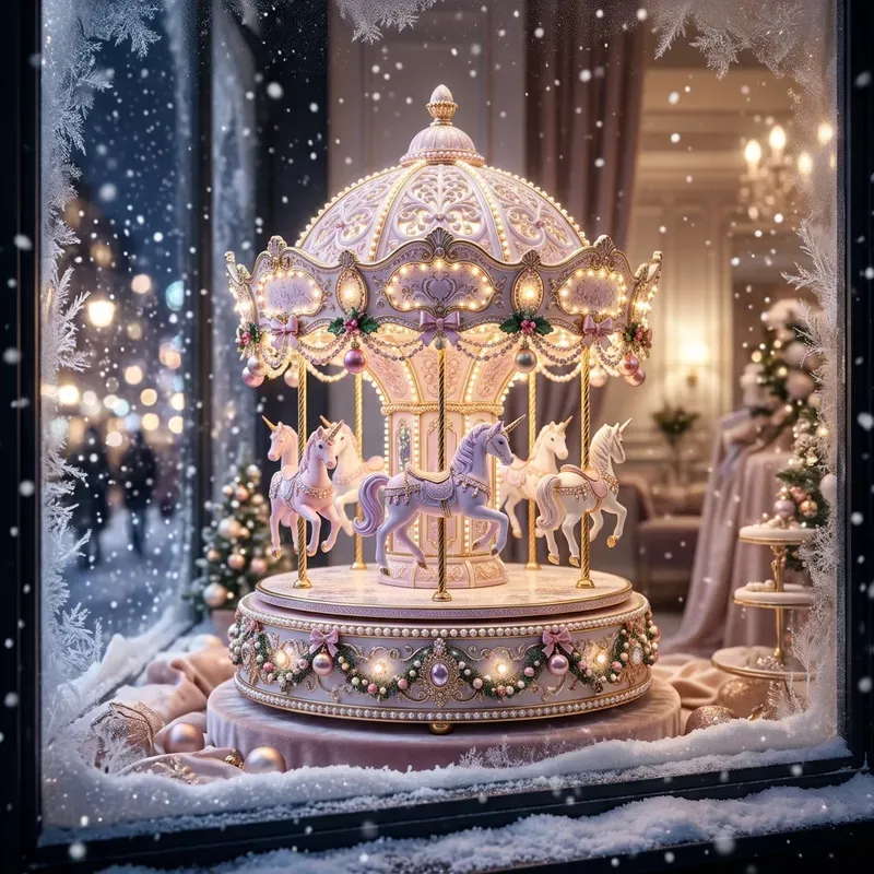 Luxury Christmas Carousel Music Boxes