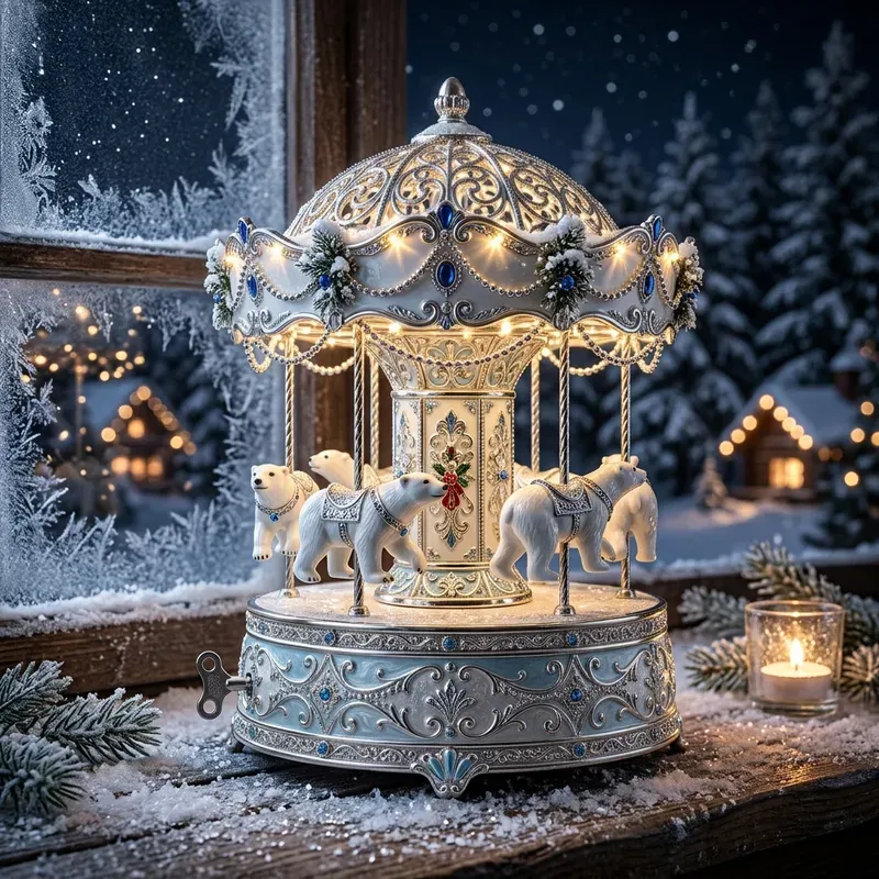 Luxury Christmas Carousel Music Boxes