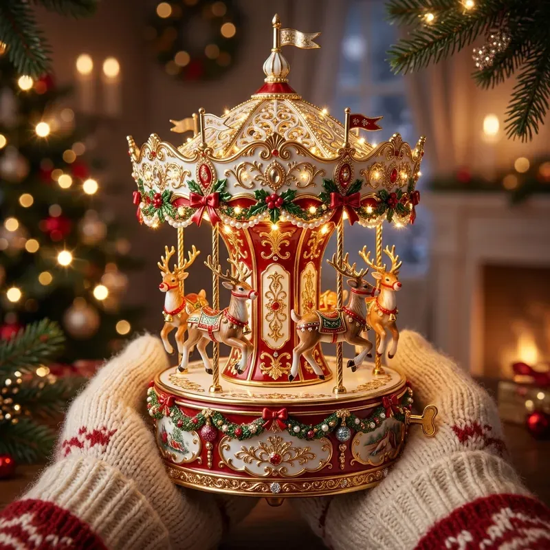 Luxury Christmas Carousel Music Boxes