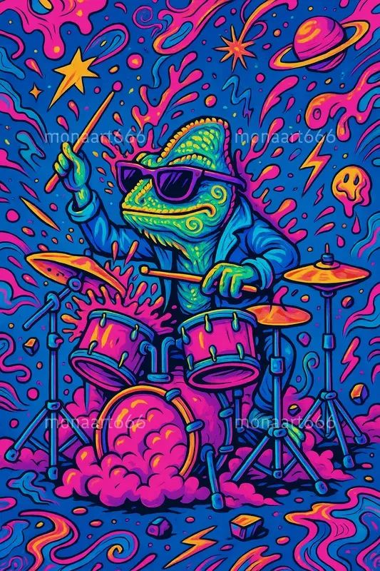 Neon Psychedelic Pop Chaos