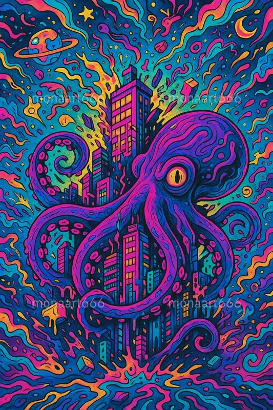 Neon Psychedelic Pop Chaos