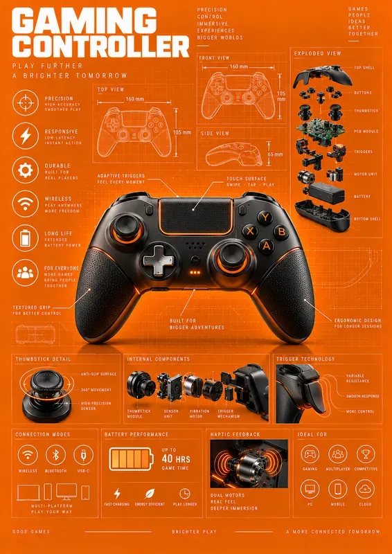 Orange Tech Infographic Posters