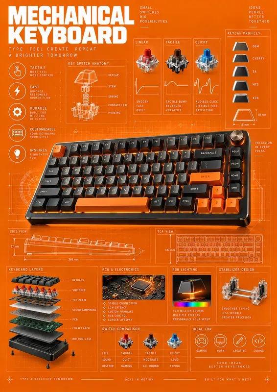 Orange Tech Infographic Posters