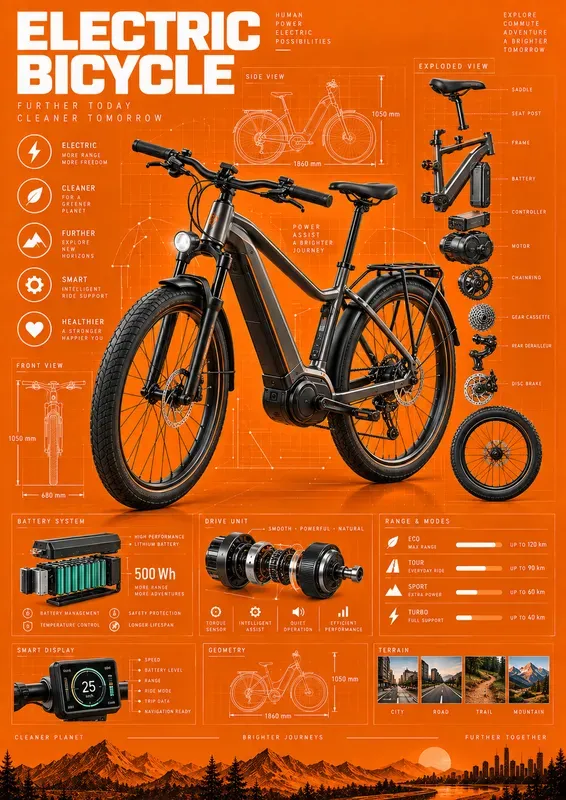 Orange Tech Infographic Posters