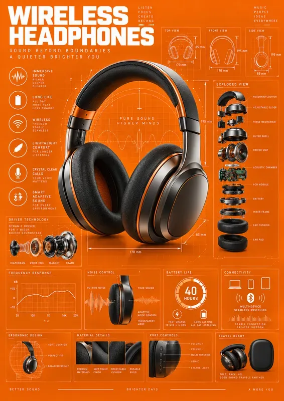 Orange Tech Infographic Posters