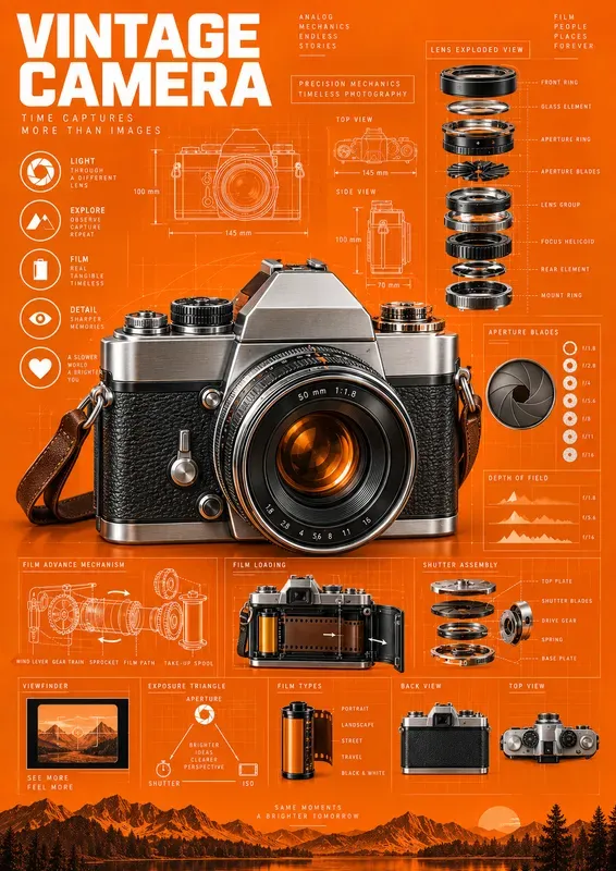 Orange Tech Infographic Posters