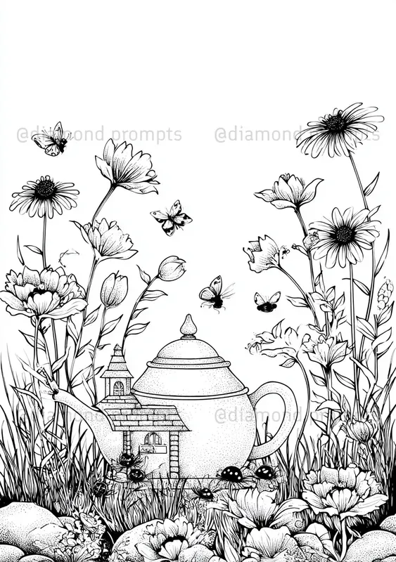 Whimsical Garden Coloring Pages