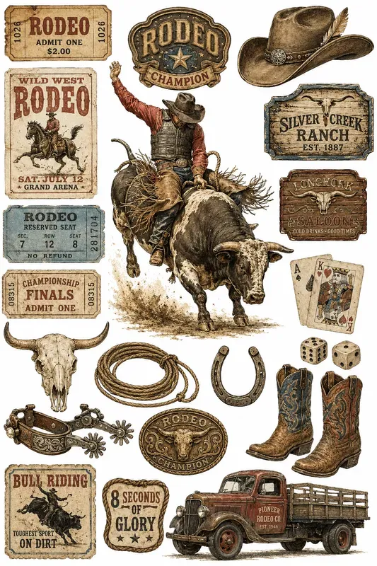 Vintage Western Clipart Collections