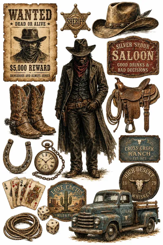 Vintage Western Clipart Collections