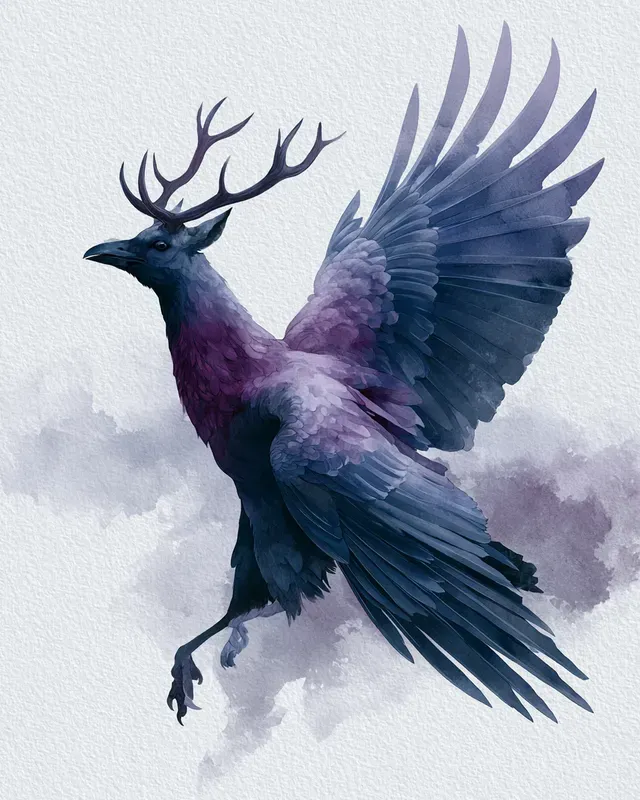 Flat 2D Watercolor Mythical Creatures