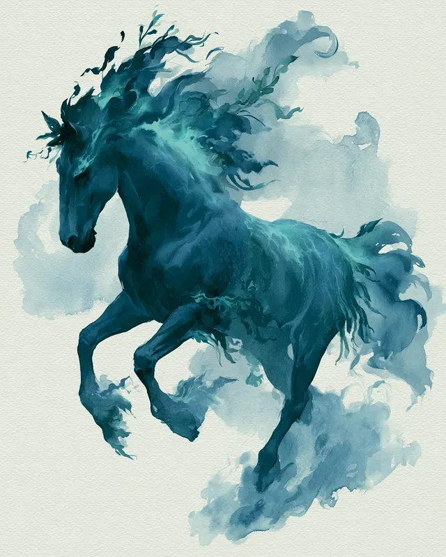 Flat 2D Watercolor Mythical Creatures