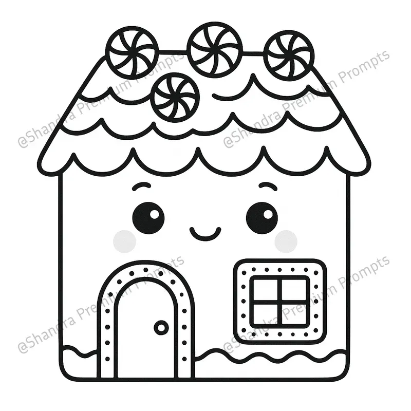 Cute Kawaii Christmas Easy Coloring Pages