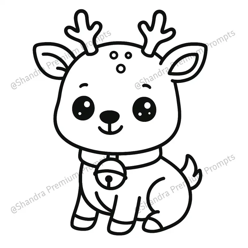 Cute Kawaii Christmas Easy Coloring Pages