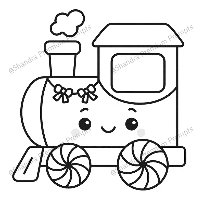 Cute Kawaii Christmas Easy Coloring Pages
