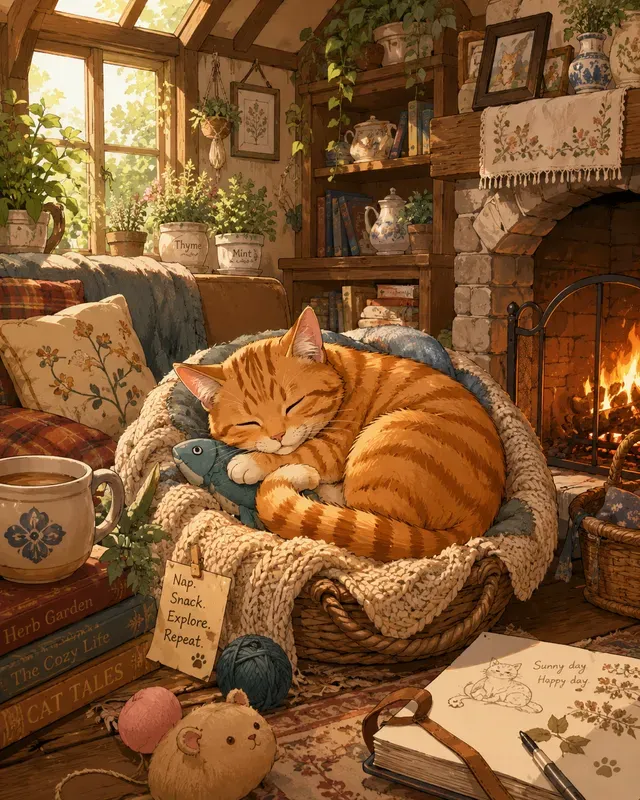 Cozy Anime Cats Portrait Templates