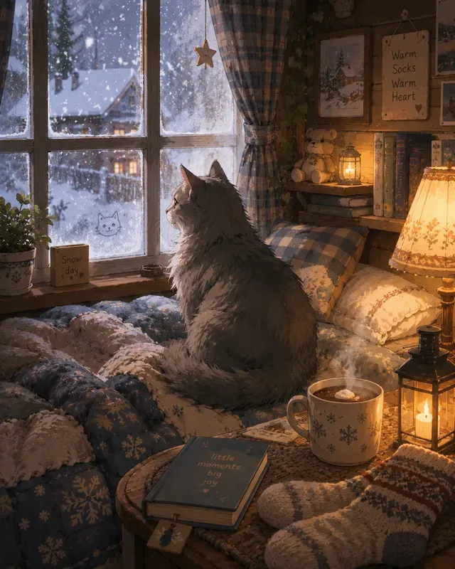 Cozy Anime Cats Portrait Templates