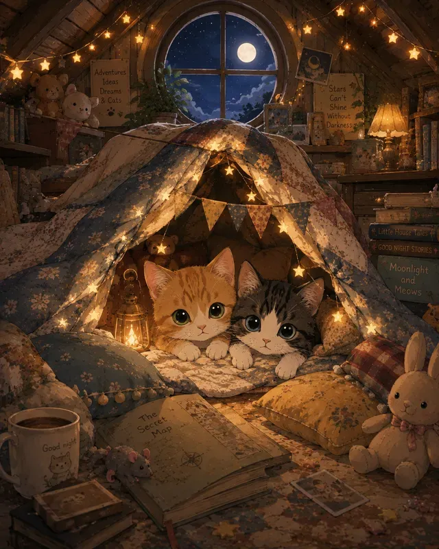 Cozy Anime Cats Portrait Templates