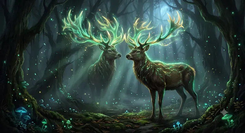 Ethereal Bioluminescent Wildlife