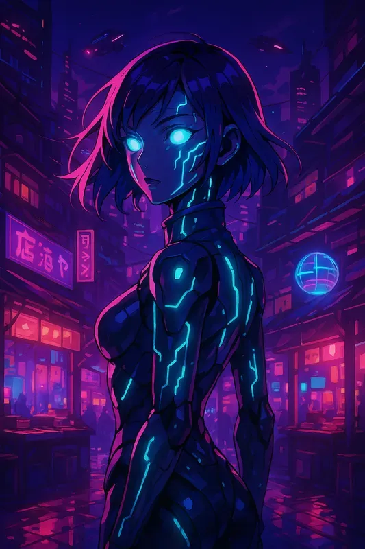 Synthwave Anime Cyberpunk Aesthetics