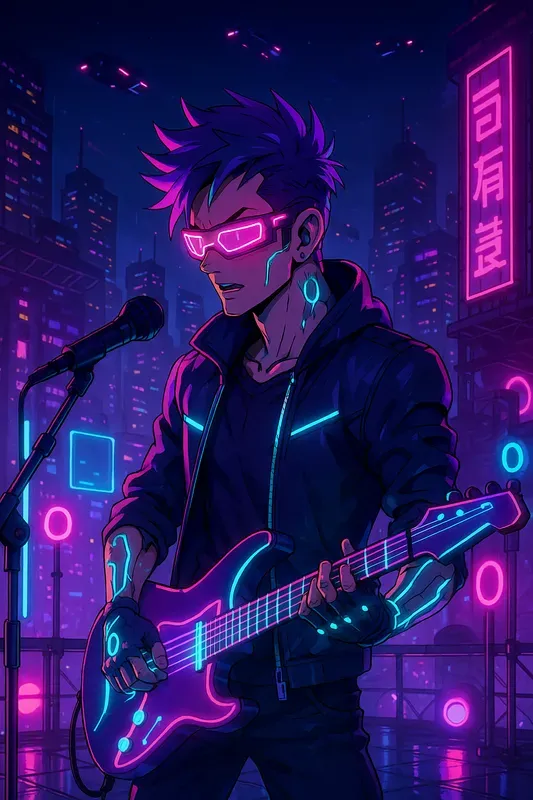 Synthwave Anime Cyberpunk Aesthetics