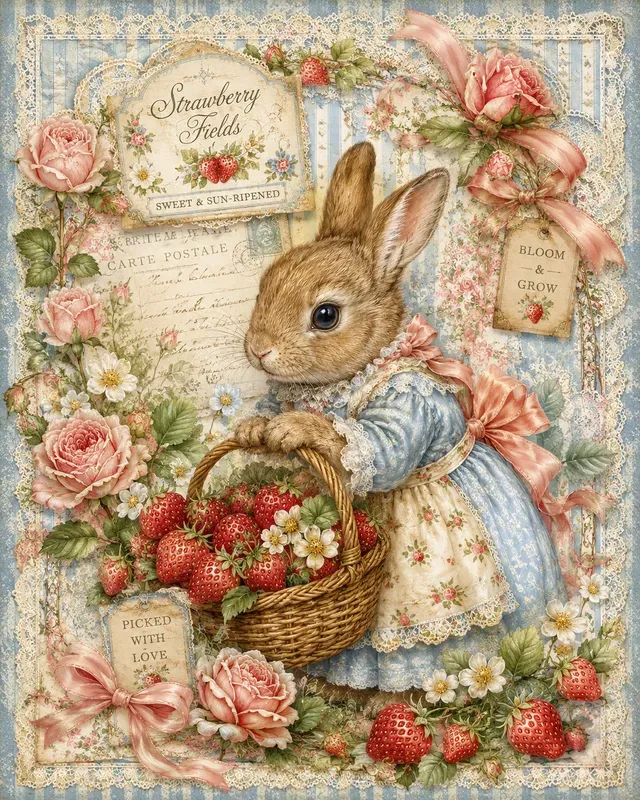 Strawberry Cottage Junk Journal Pages