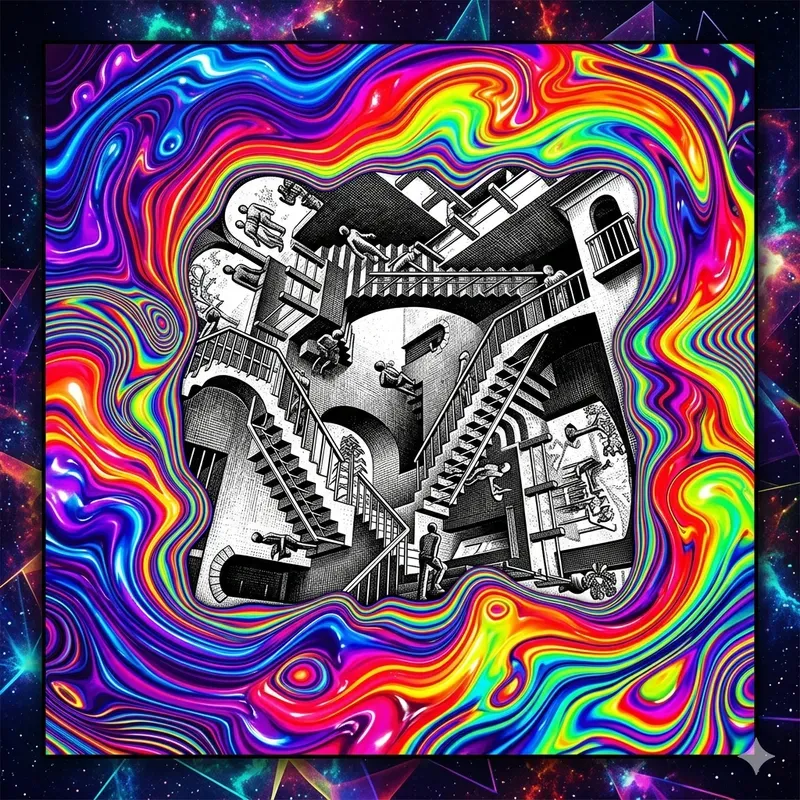 Psychedelic Rainbow Wave Posters