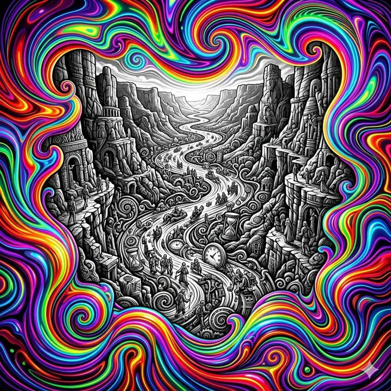 Psychedelic Rainbow Wave Posters