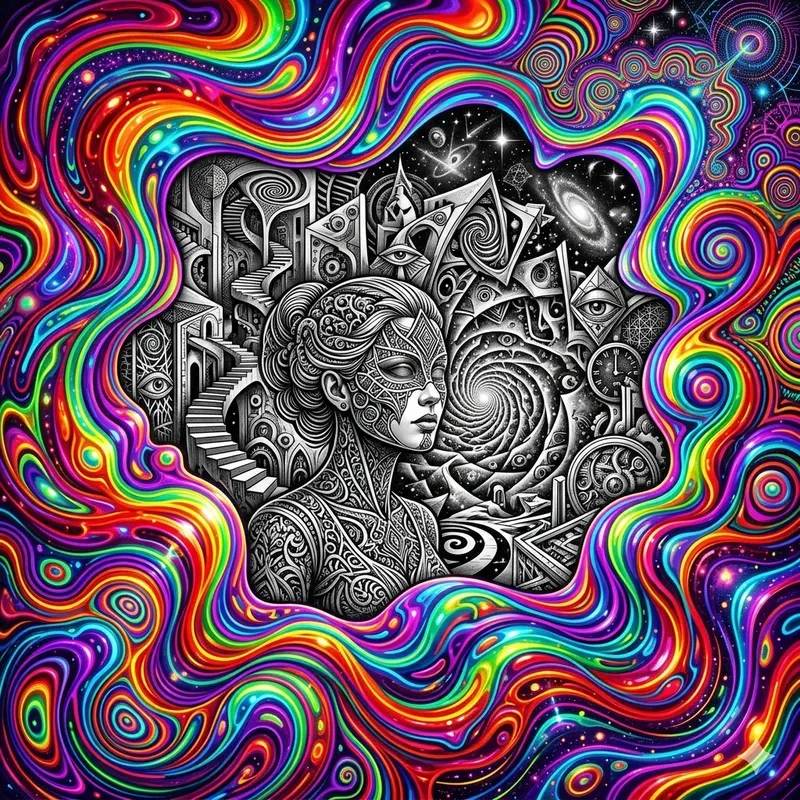 Psychedelic Rainbow Wave Posters
