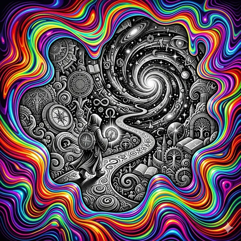 Psychedelic Rainbow Wave Posters