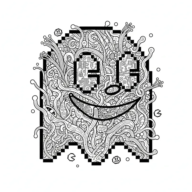 Organic Pixel Art Coloring Pages