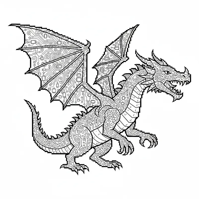 Organic Pixel Art Coloring Pages