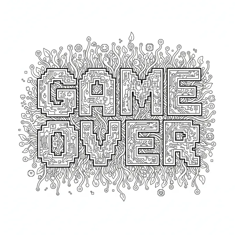 Organic Pixel Art Coloring Pages