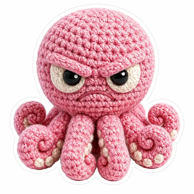 3D Crochet Amigurumi Diecut Stickers