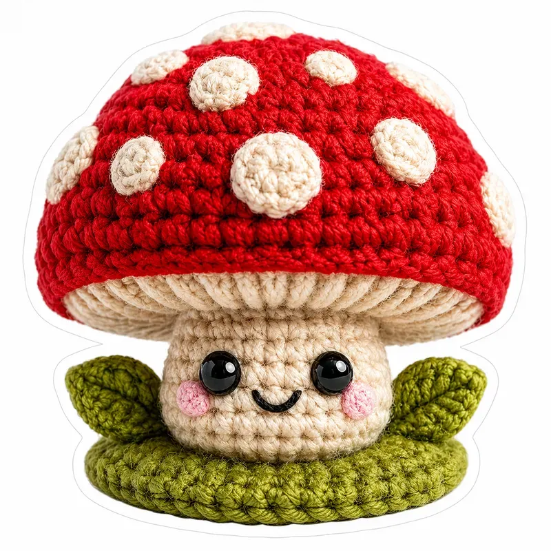 3D Crochet Amigurumi Diecut Stickers