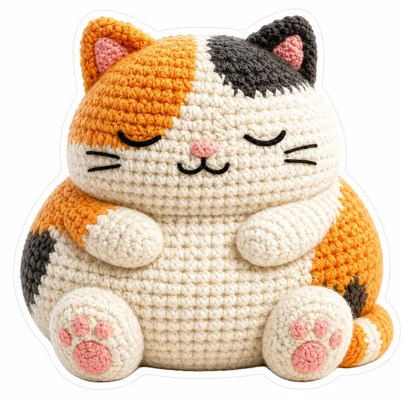 3D Crochet Amigurumi Diecut Stickers