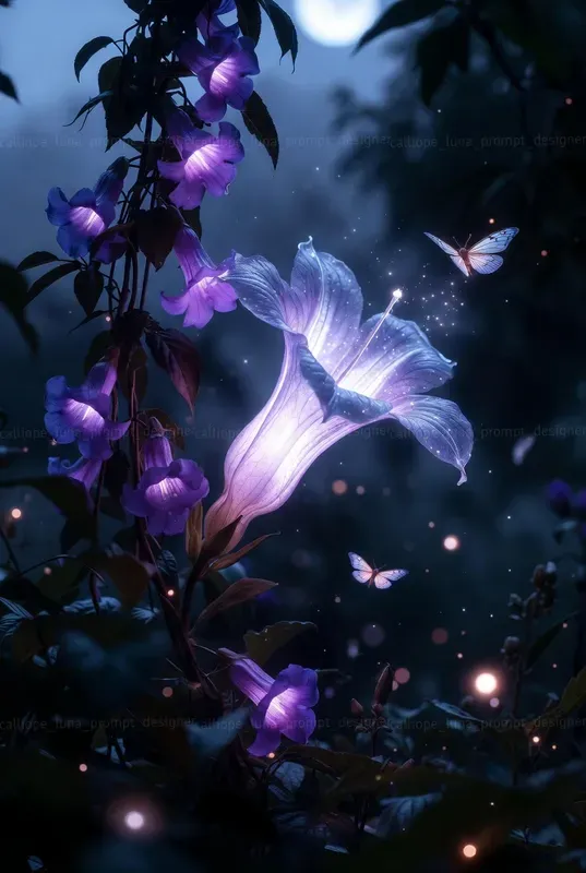 Ethereal Night Bloom Portraits