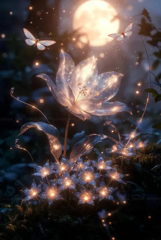Ethereal Night Bloom Portraits