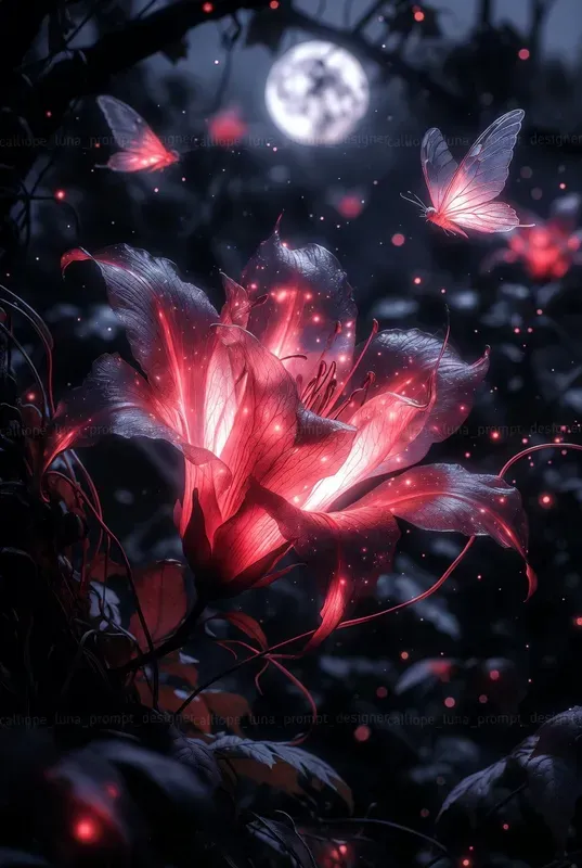 Ethereal Night Bloom Portraits