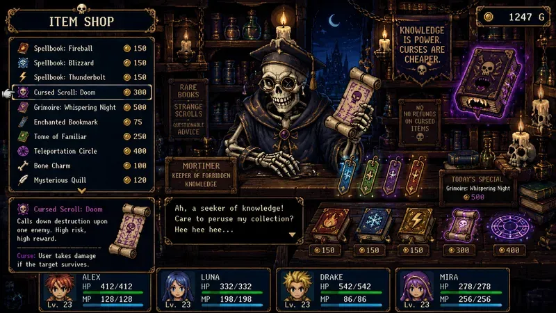 Retro RPG Item Shop Generator